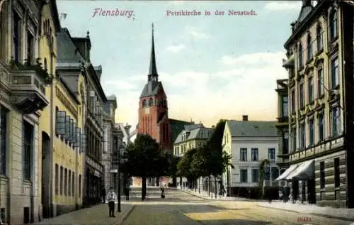 Ak Flensburg in Schleswig Holstein, Petrikirche in der Neustadt