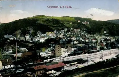 Ak Idar Oberstein an der Nahe, Gesamtansicht, Bahnhof