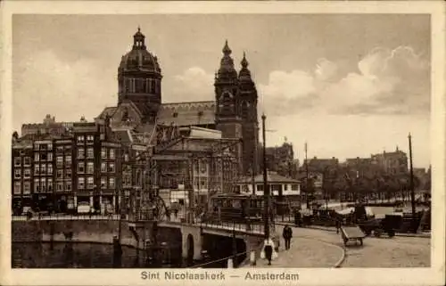 Ak Amsterdam Nordholland Niederlande, Sint Nicolaaskerk