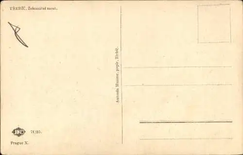 Ak Třebíč Trebitsch Region Hochland, Eisenbahnbrücke