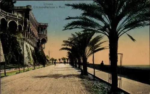 Ak Genova Genua Liguria, Circonvallazione a Mare