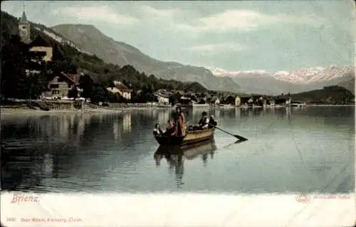 Ak Brienz Kanton Bern, Ruderpartie, Ort, Gebirge