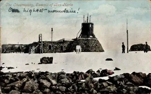 Ak Schottland, Das Observatorium, Gipfel des Ben Nevis