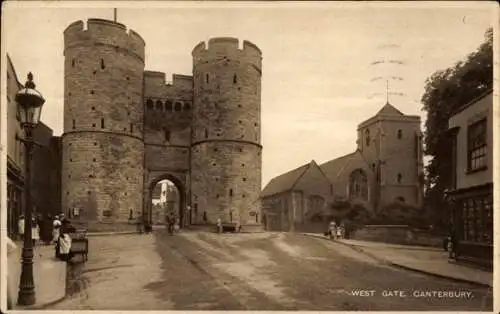 Ak Canterbury Kent England, Westtor