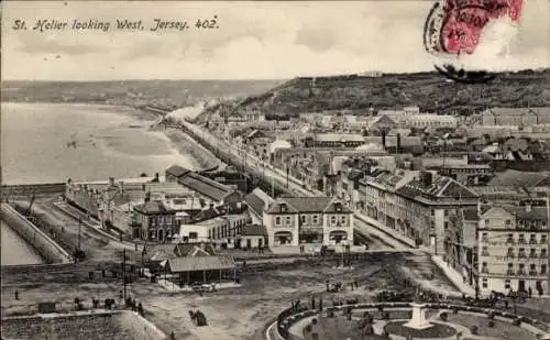 Ak Saint Helier Jersey Kanalinseln, Blick nach Westen