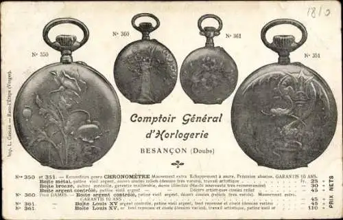 Ak Besançon Doubs, Comptoir General d'Horlogerie, Chronometre