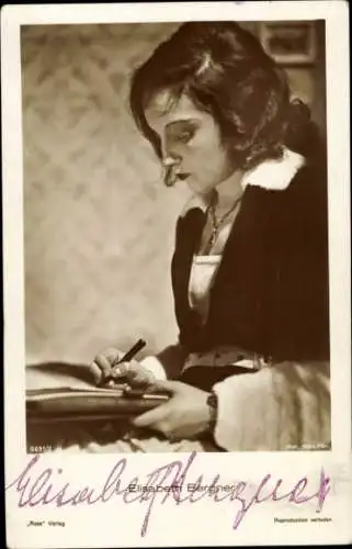Ak Schauspielerin Elisabeth Bergner, Portrait, Ross Verlag 5691 2, Autogramm