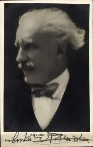 Ak Dirigent Arturo Toscanini, Portrait, Autogramm