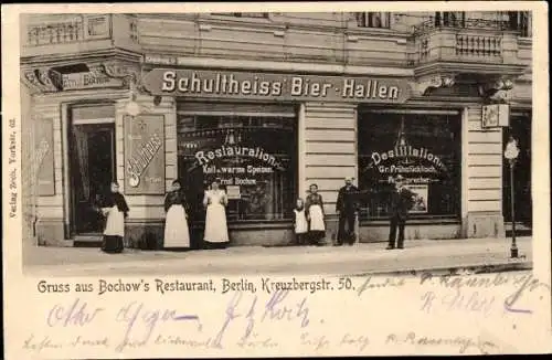 Ak Berlin Kreuzberg, Schultheiss' Bier-Hallen, Restaurant, Kreuzbergstraße 50