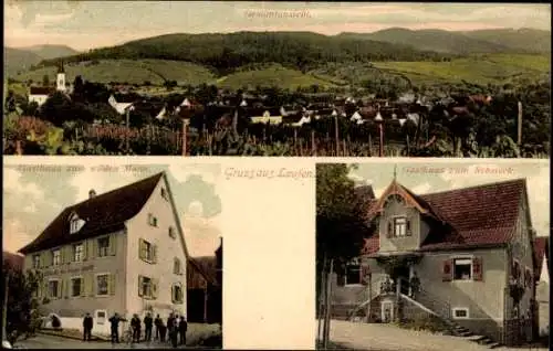 Ak Laufen Sulzburg im Breisgau, Gesamtansicht, Gasthaus zum wilden Mann, Gasthaus zum Rebstock