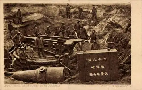 Ak Hrodna Grodno Weißrussland, Japanische Haubitze, deutsche Soldaten, I. WK