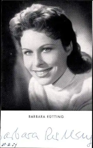 Ak Schauspielerin Barbara Rütting, Portrait, Autogramm, Film Canaris
