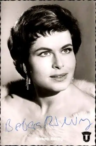 Ak Schauspielerin Barbara Rütting, Portrait, Union Film, Alle Sünden dieser Erde, Autogramm