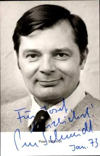 Ak Schauspieler Peer Schmidt, Portrait, Autogramm