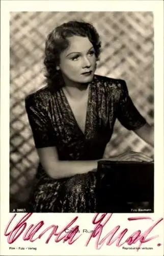Ak Schauspielerin Carla Rust, Portrait, Autogramm