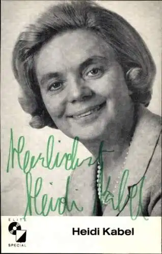 Ak Schauspielerin Heidi Kabel, Portrait, Autogramm