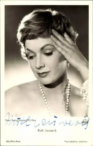 Ak Schauspielerin Ruth Leuwerik, Portrait, Autogramm, Film Franziska