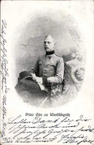 Ak Prinz Otto zu Windischgrätz, Sitzportrait