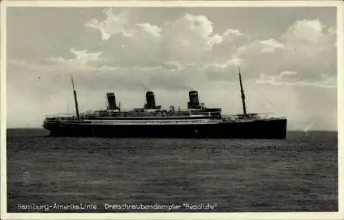 Ak Dreischraubendampfer Resolute, Hamburg Amerika Linie, HAPAG