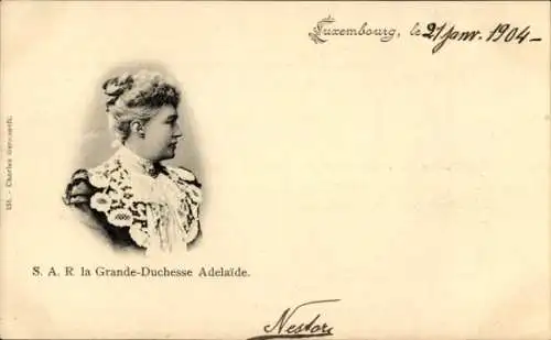 Ak Großherzogin Adelheid von Luxemburg, Portrait