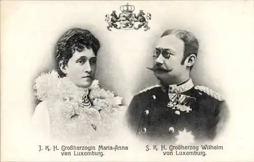 Ak Großherzogin Maria Anna und Großherzog Wilhelm von Luxemburg