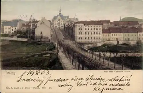 Ak Slaný Schlan Mittelböhmen, Panorama