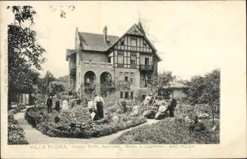 Ak Bad Sulza in Thüringen, Villa Flora, Badehaus, Logirhaus