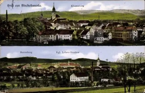 Ak Bischofswerda im Kreis Bautzen, Stadtansichten, Klosterberg, Butterberg, Lehrerseminar