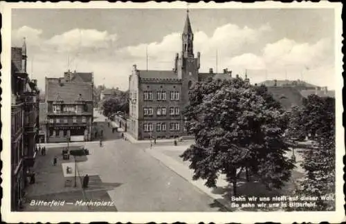 Ak Bitterfeld in Sachsen Anhalt, Marktplatz