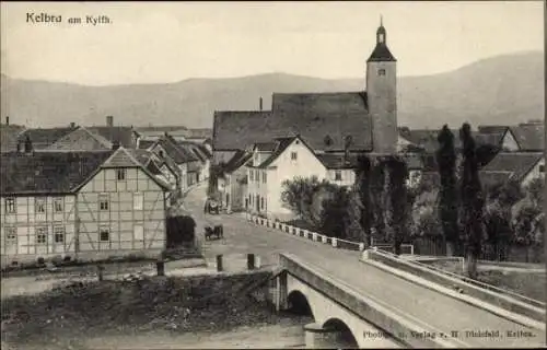 Ak Kelbra am Kyffhäuser, Teilansicht, Brücke