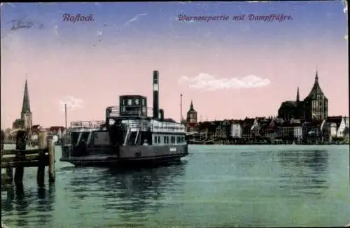 Ak Hansestadt Rostock, Warnowpartie, Dampffähre