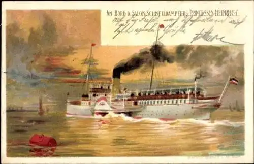 Künstler Litho Linde, Wladimir, Dampfer Princessin Heinrich, HAPAG Seebäderdienst