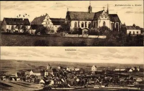 Ak Dettelbach am Main Unterfranken, Wallfahrtskirche, Kloster, Totalansicht
