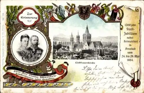 Ak Arnstadt in Thüringen, 1200jh. Stadtjubiläum 1904, Fürst karl Günther Schwarzburg-Sondershausen