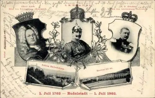Ak Rudolstadt in Thüringen, Kaserne, Kaiser Wilhelm II., Günther, Fürst von Schwarzburg-Rudolstadt
