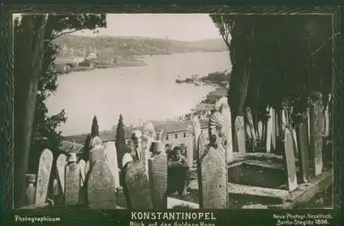 Foto Konstantinopel Istanbul Türkei, Blick auf das Goldene Horn, Friedhof