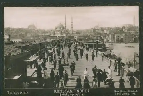 Foto Konstantinopel Istanbul Türkei, Brücke von Galata