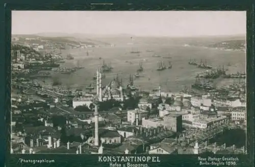 Foto Konstantinopel Istanbul Türkei, Hafen und Bosporus