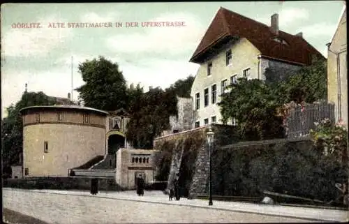 Ak Görlitz in der Lausitz, Alte Stadtmauer an der Uferstraße