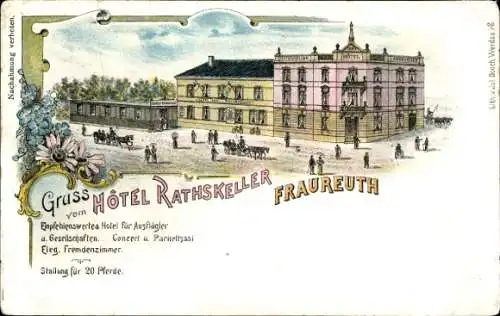 Litho Fraureuth im Vogtland Sachsen, Hotel Rathskeller