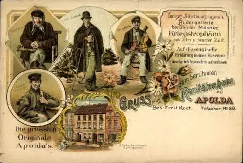 Litho Apolda in Thüringen, Restaurant Raritätenheim, Apoldas Originale