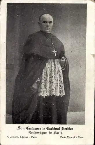 Ak Son Eminence le Cardinal Verdier, Archeveque de Paris