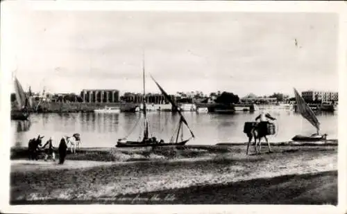 Ak Luxor Ägypten, Uferpartie