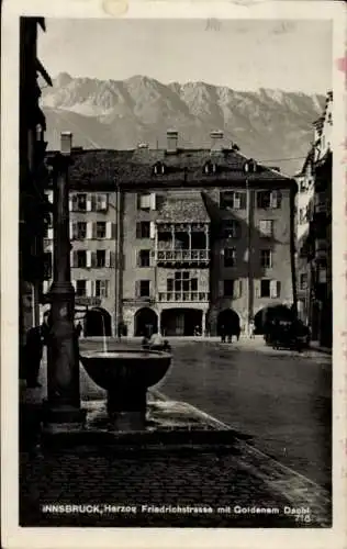 Ak Innsbruck in Tirol, Friedrichstraße, Goldenes Dachl
