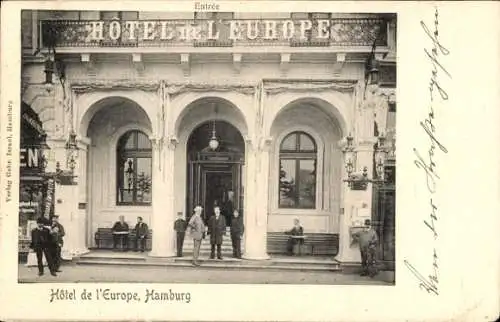 Ak Hamburg Mitte Altstadt, Europahotel, Eingang