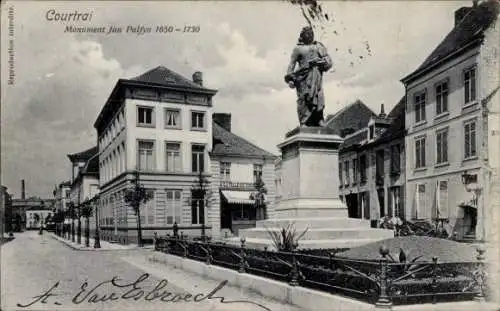Ak Kortrijk Courtrai Westflandern, Monument Jan Palfyn