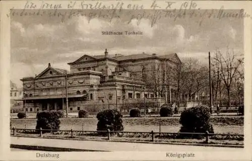 Ak Duisburg im Ruhrgebiet, Königsplatz, Städtische Tonhalle