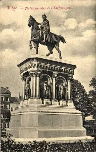 Ak Liège Lüttich Wallonien, Statue equestre de Charlemagne