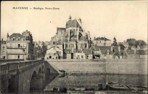 Ak Mayenne Stadt, Basilika Notre-Dame
