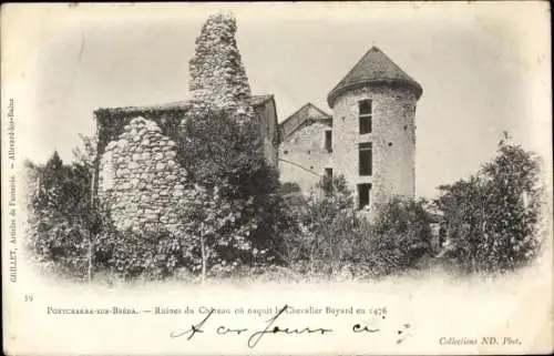 Ak Pontcharra sur Breda Isère, Ruines du Chateau ou naquit la Chevalier Bayard en 1476